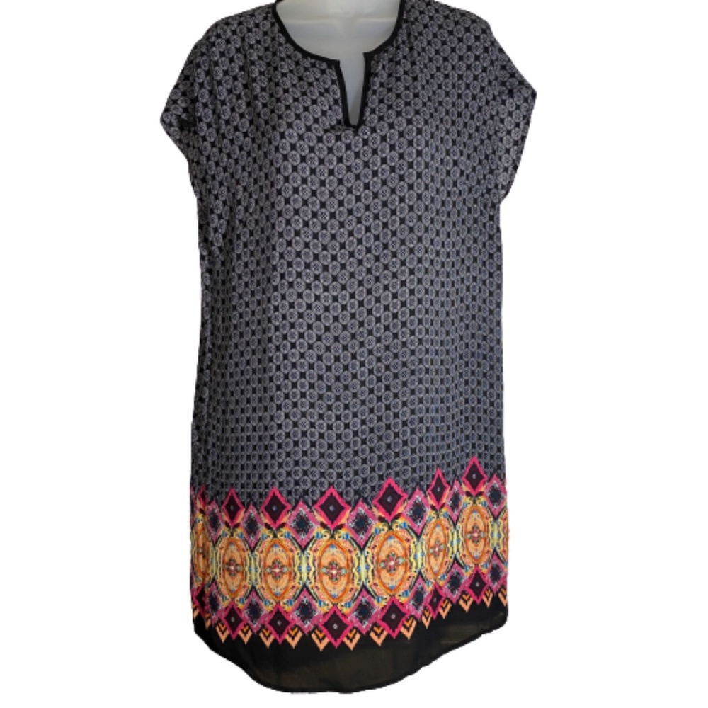 Black Rainn print dress